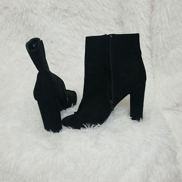 Wild Diva 4inch Black Open-Toe Ankle Booties - Picture 4 of 5